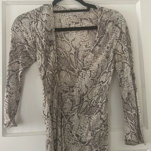 Snake print reformation wrap dress